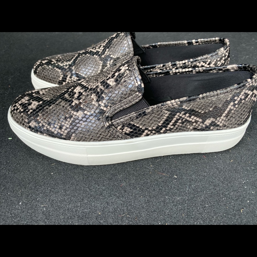 Black snake skin sneakers